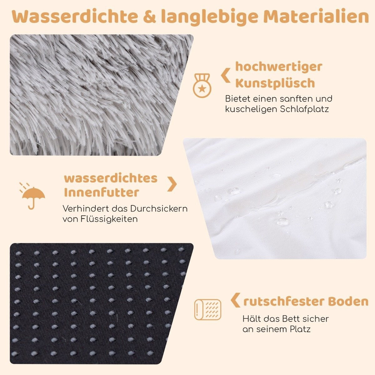 Fluffy dog bed for people & dogs with washable dog blanket 171 x 115 cm gray