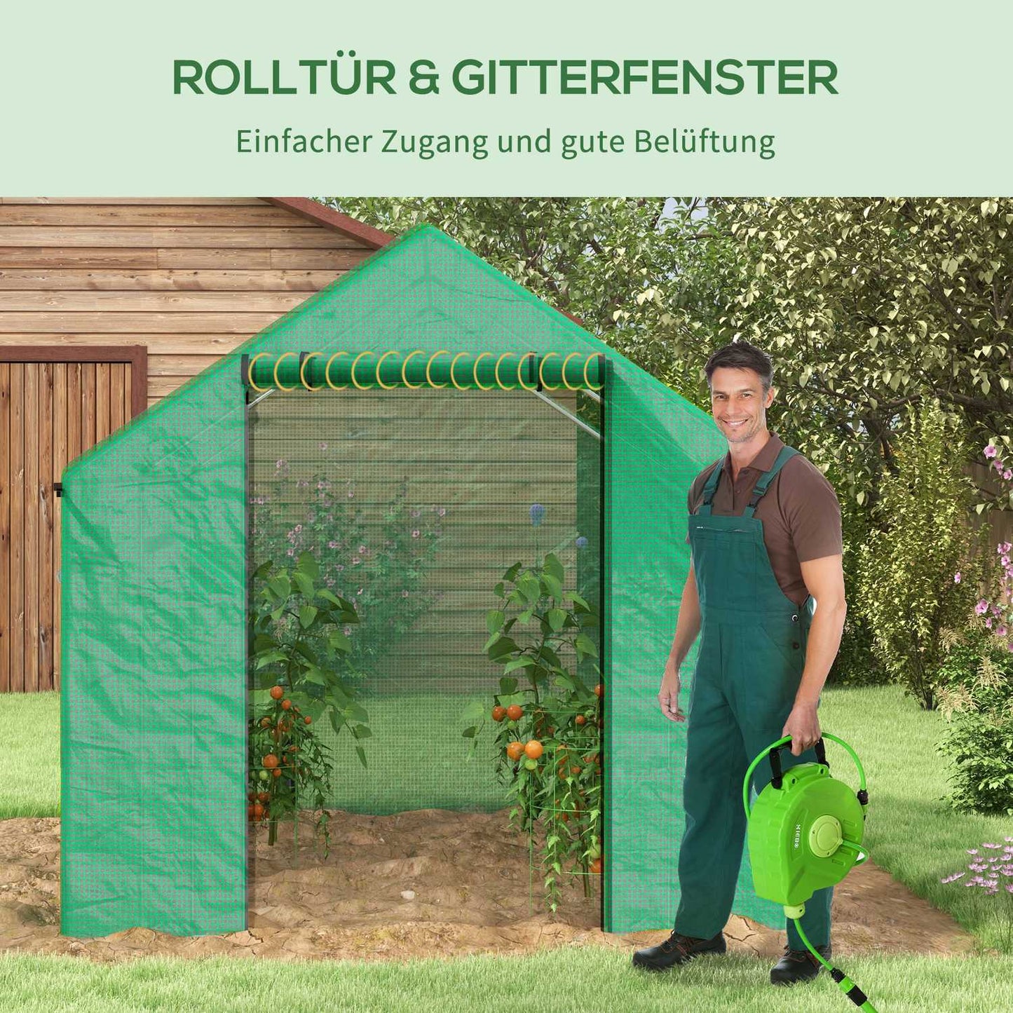 Windproof foil greenhouse 2x3x2m with UV protection