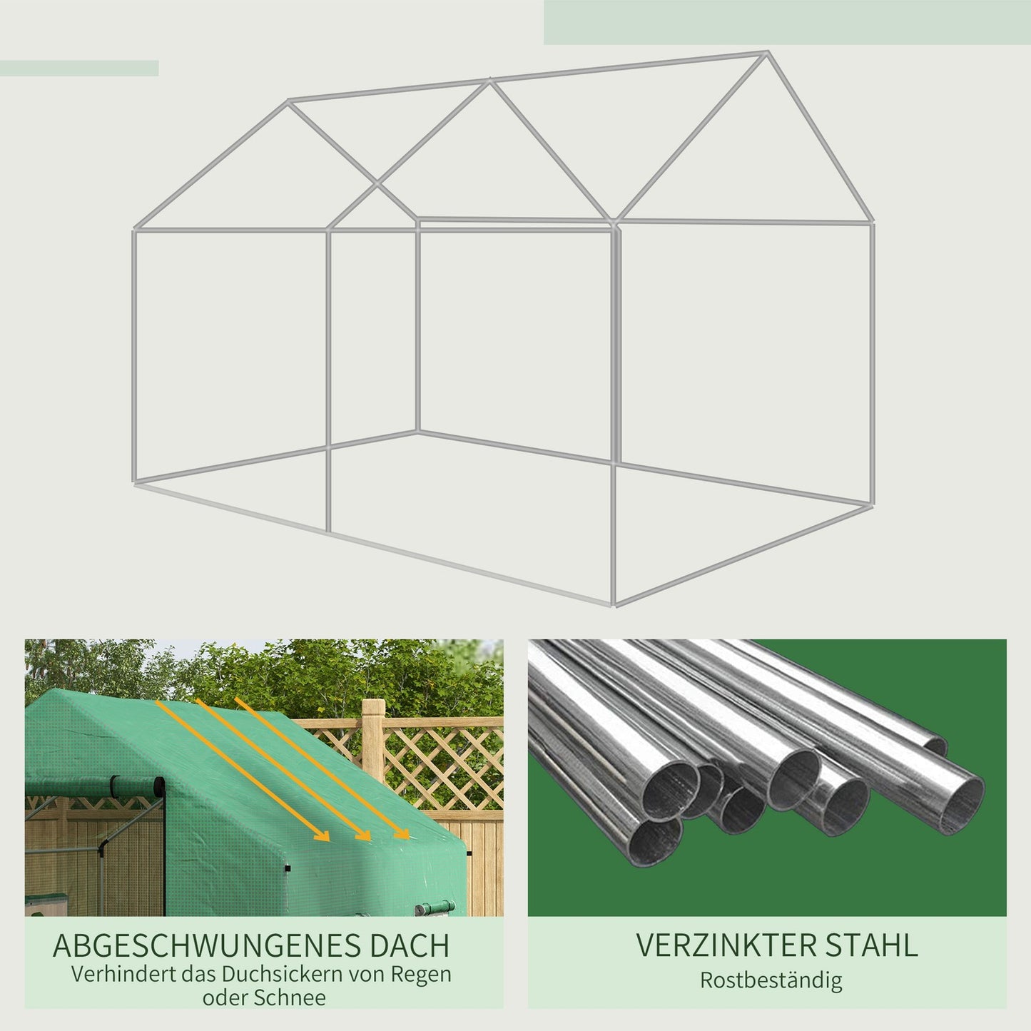 Windproof foil greenhouse 2x3x2m with UV protection