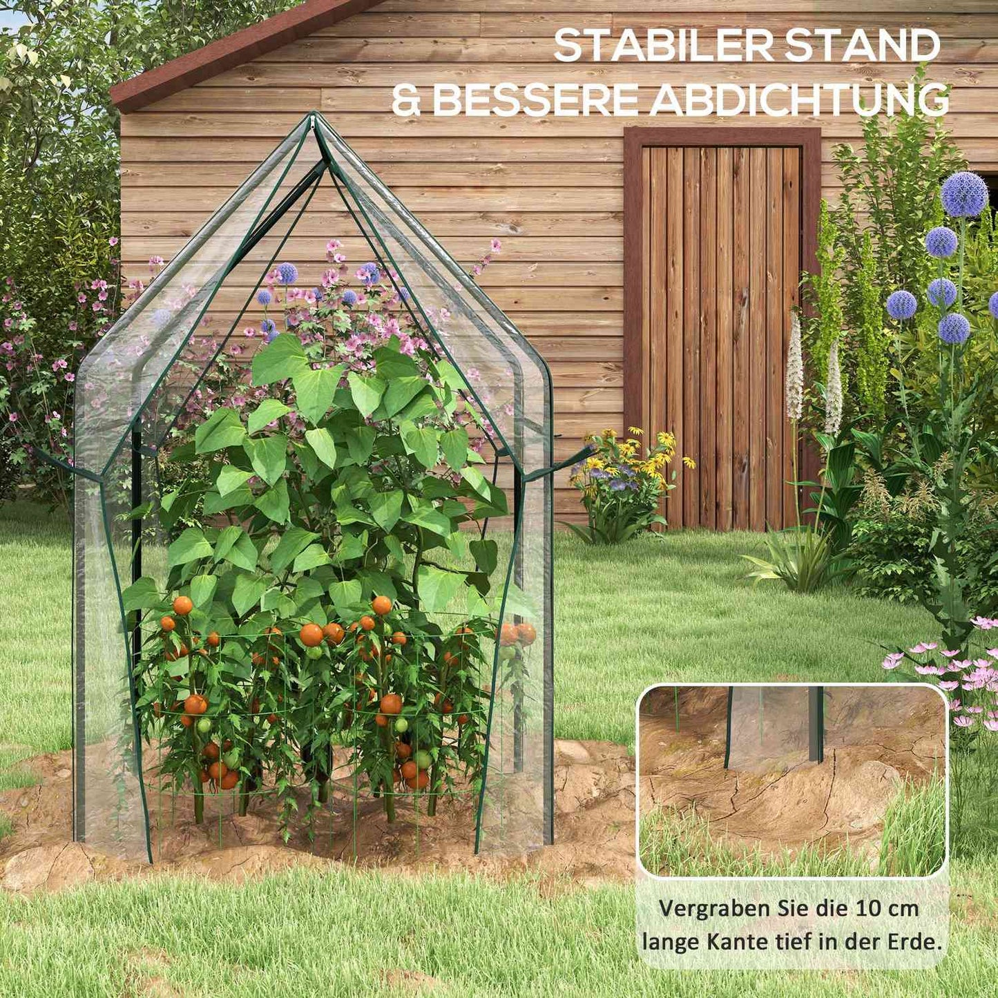 Transparent windproof greenhouse for garden, 90x90x145 cm