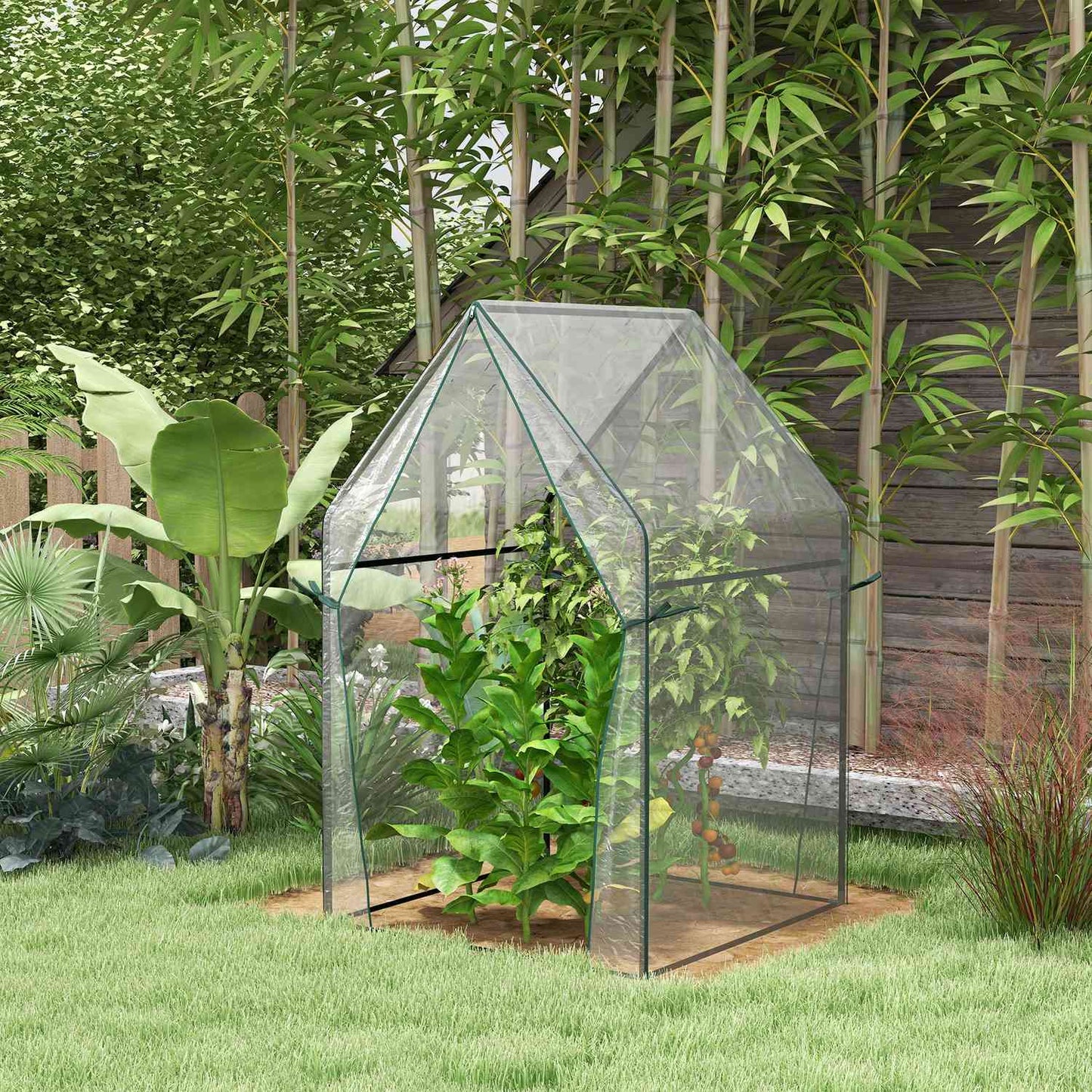 Transparent windproof greenhouse for garden, 90x90x145 cm