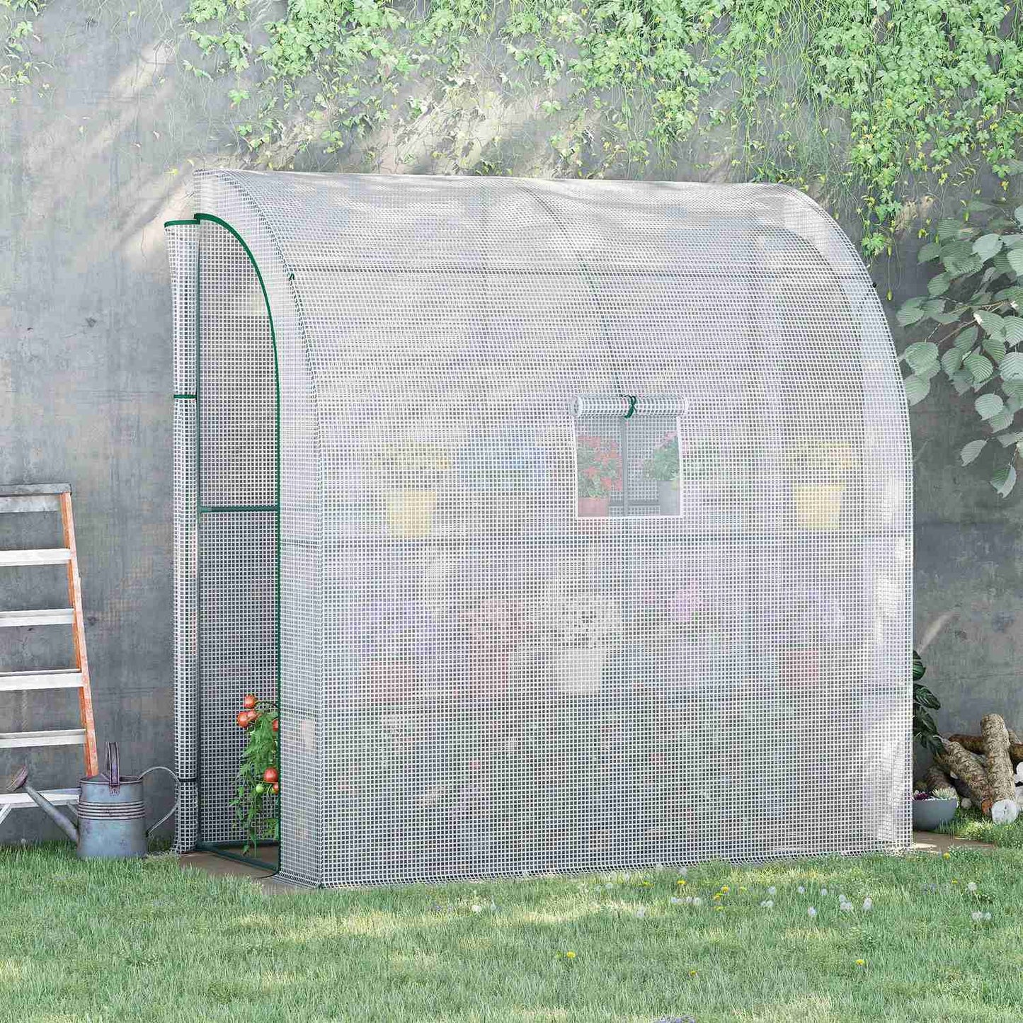 Foil Greenhouse 200x100x215cm, Mesh window & UV protection