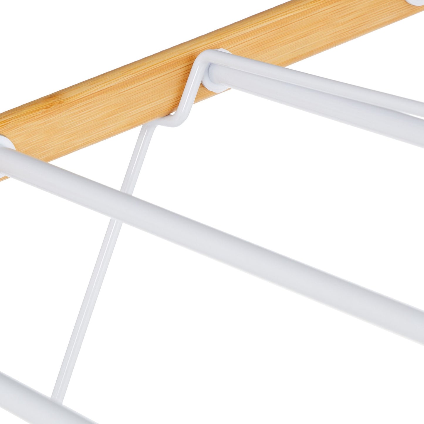 Foldable Bamboo & Metal Laundry Rack with Wings