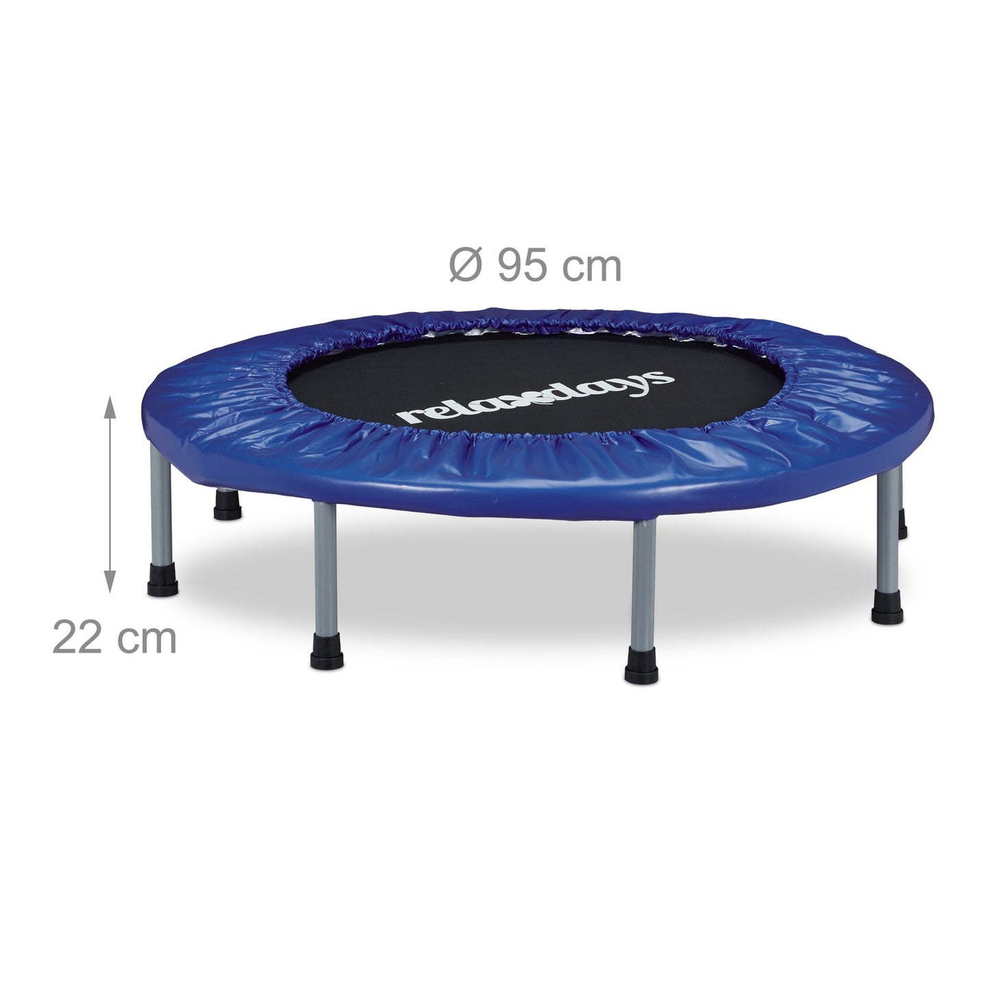 Foldable Fitness Trampoline, Blue-Black, Indoor Exercise Trampoline Rebounder