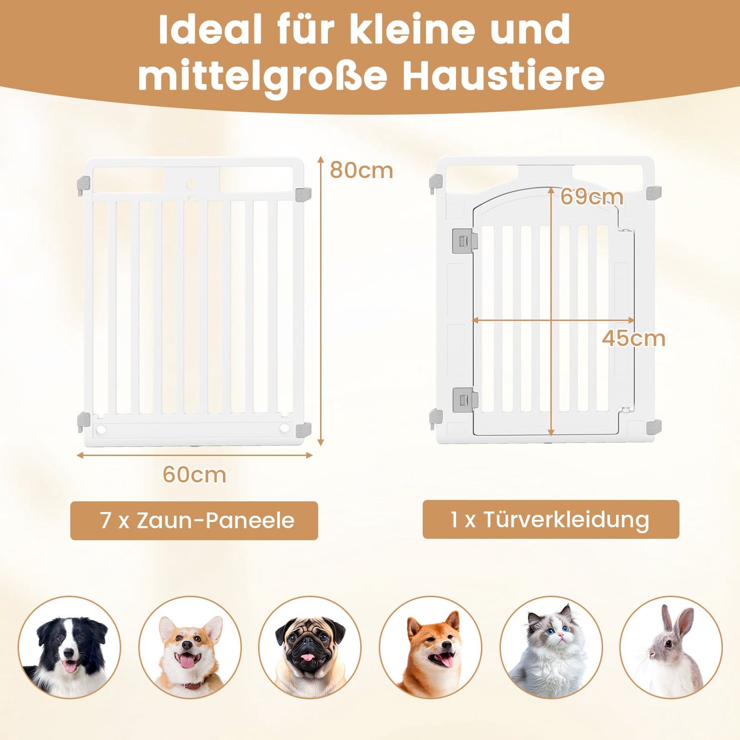 Foldable Pet Playpen with 8 Panels and Lockable Door