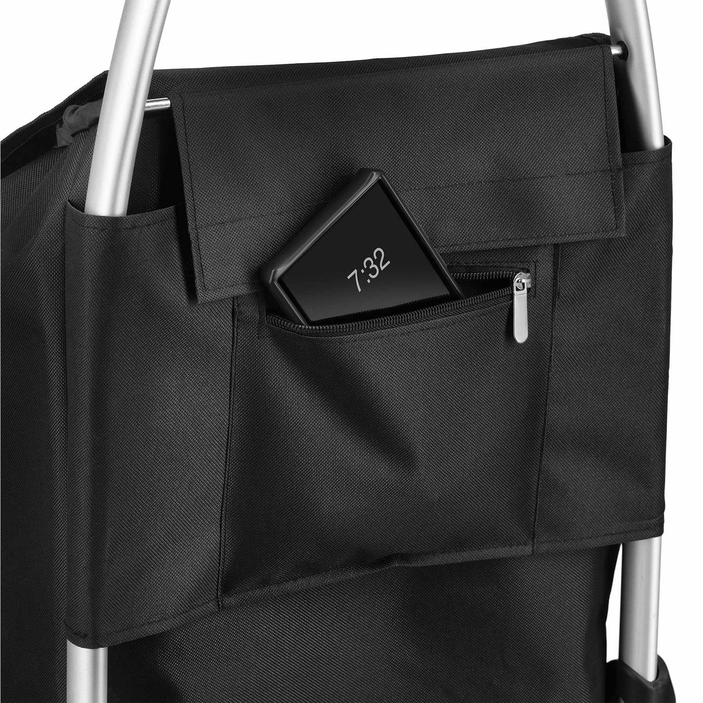 Foldable Shopping Trolley 45L Black, Thermal Interior