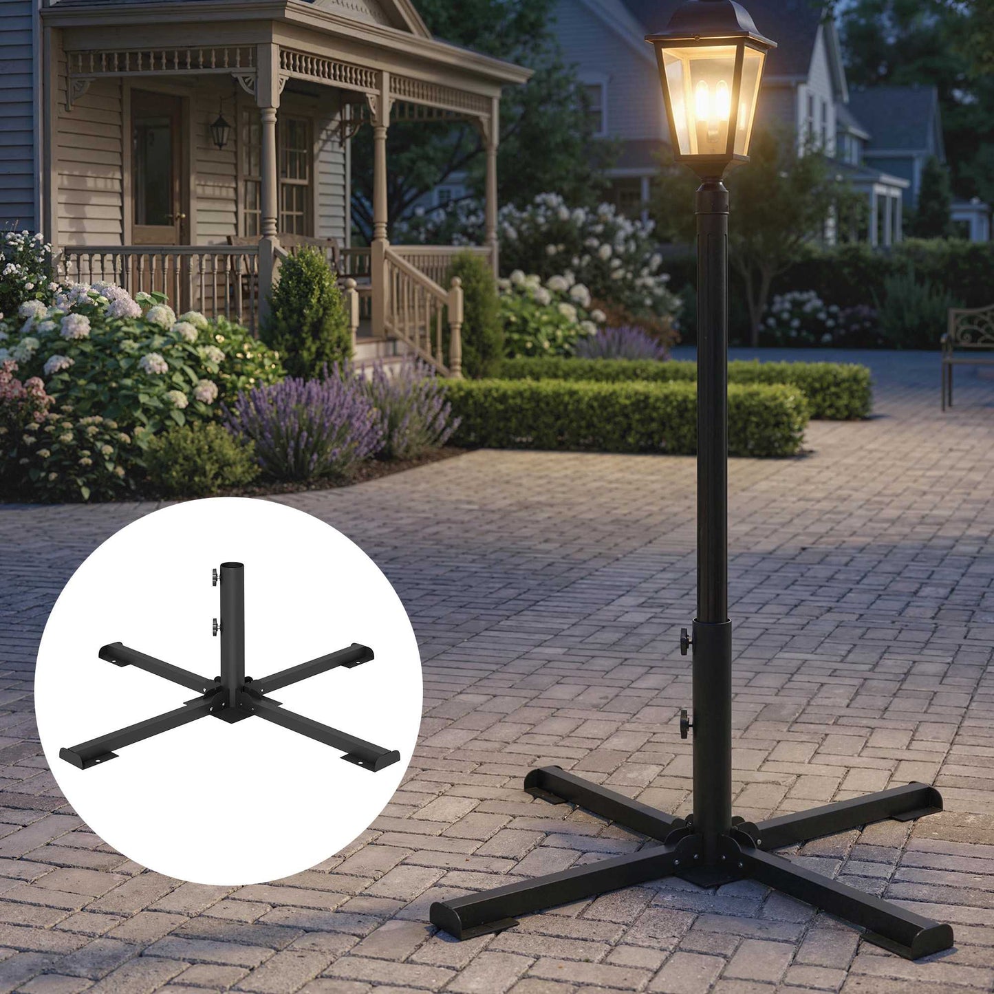 Foldable Umbrella Stand, Fits 38/48mm Poles, Dark Grey