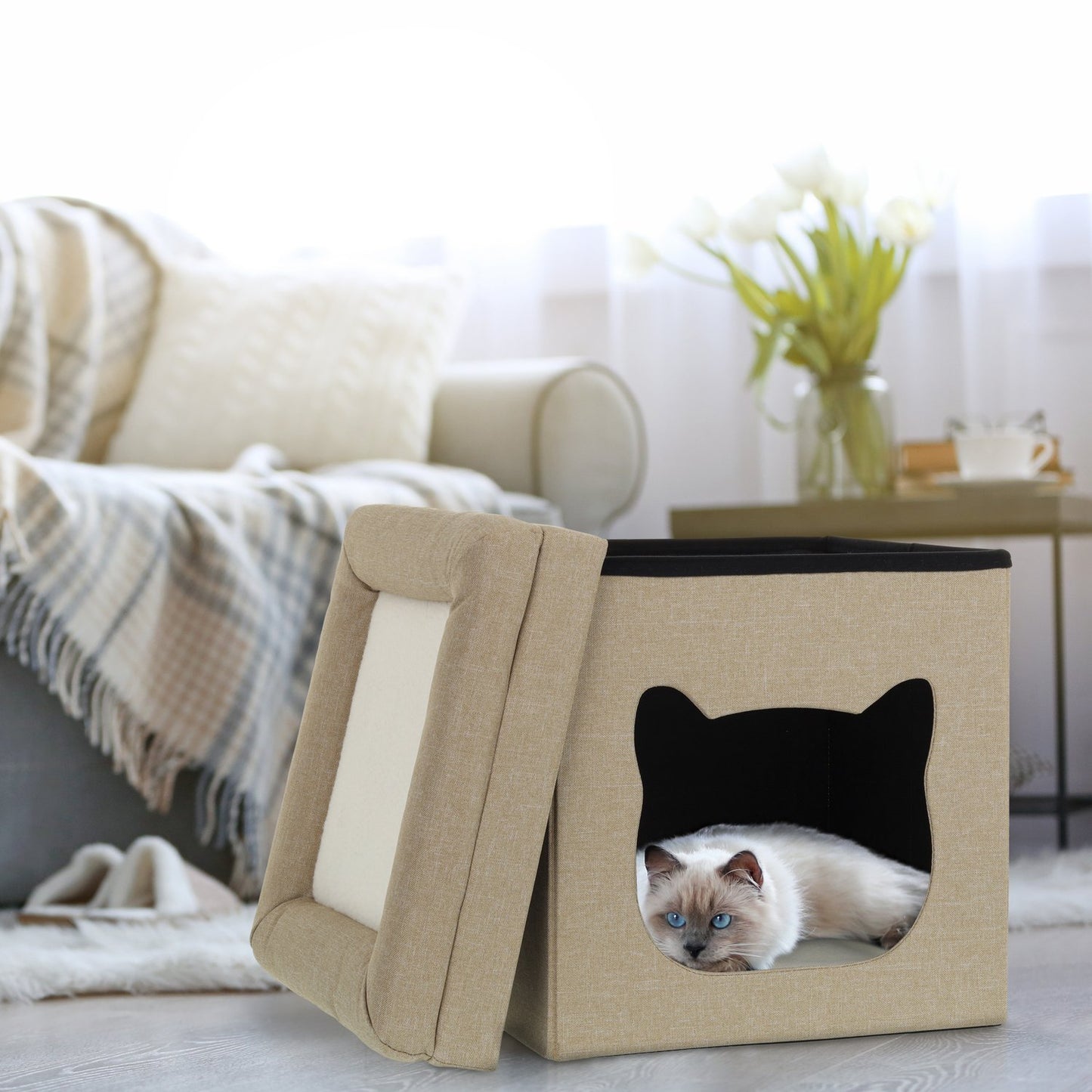 Foldable cat den