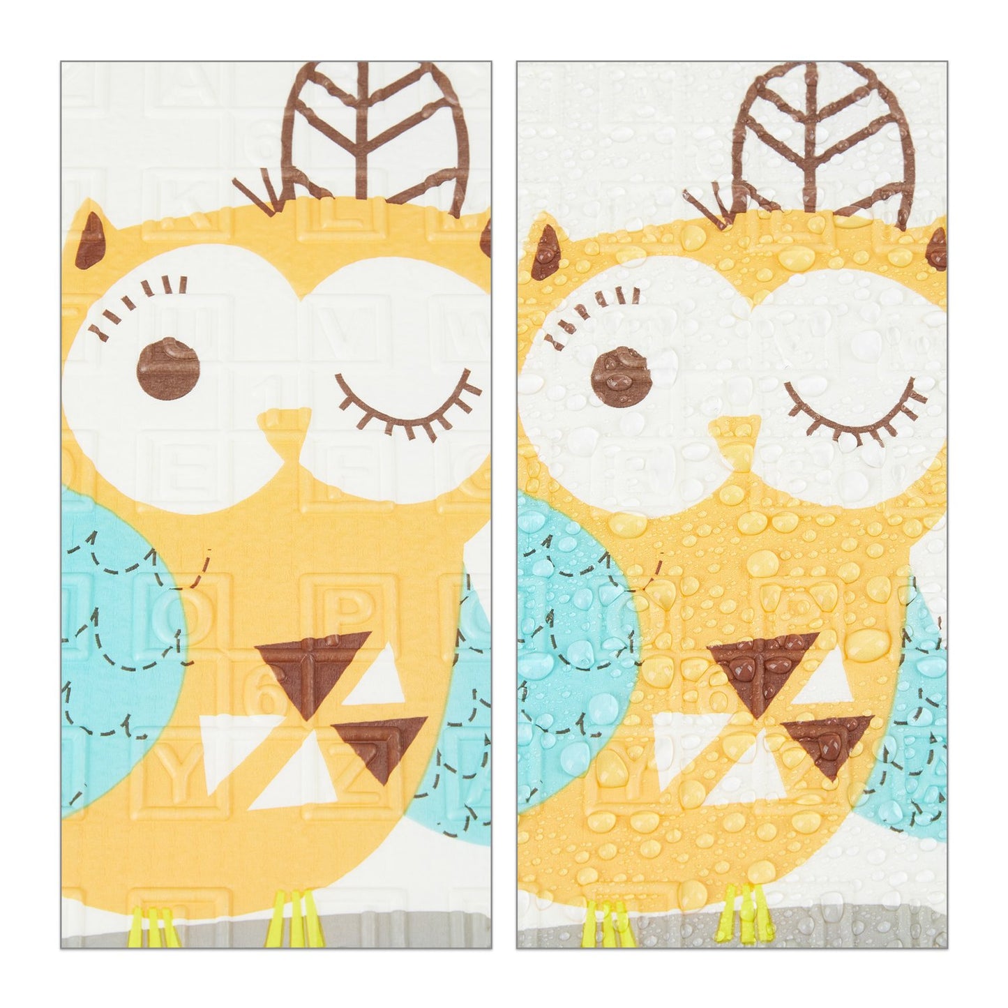 Foldable play mat with animal motifs