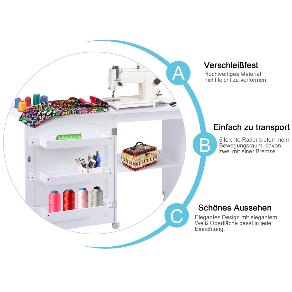 Foldable sewing machine table sewing table multi-purpose table desk work table
