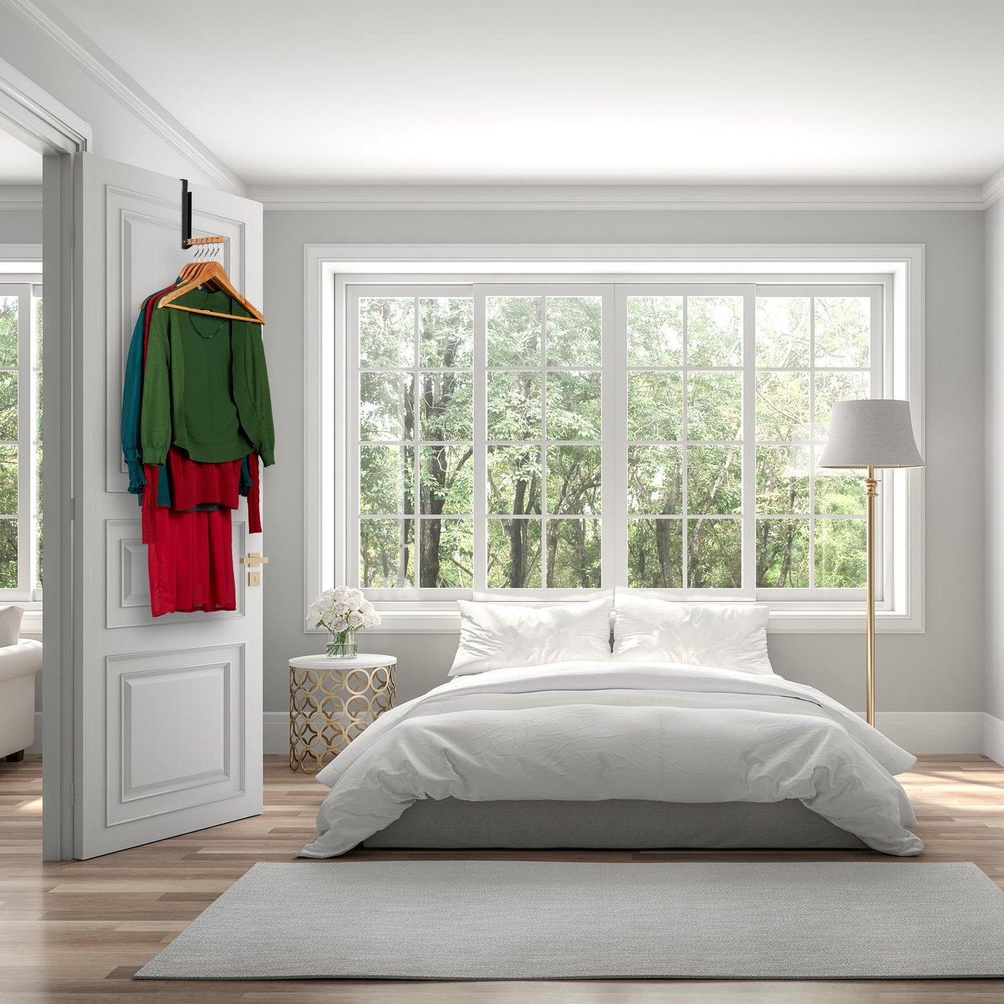 Folding Door Hook in Black/Natural