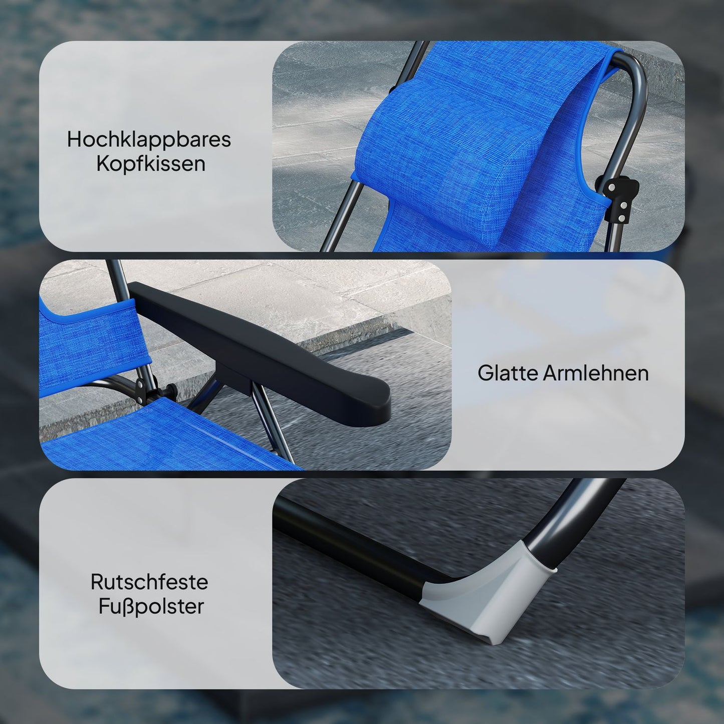 Folding Garden Sun Lounger, Weatherproof, 194x72x31 cm