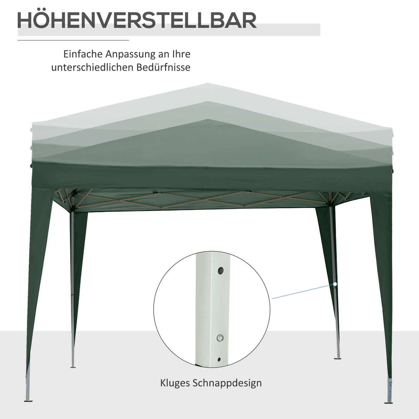Foldable green gazebo 3x3m with 4 walls & UV protection