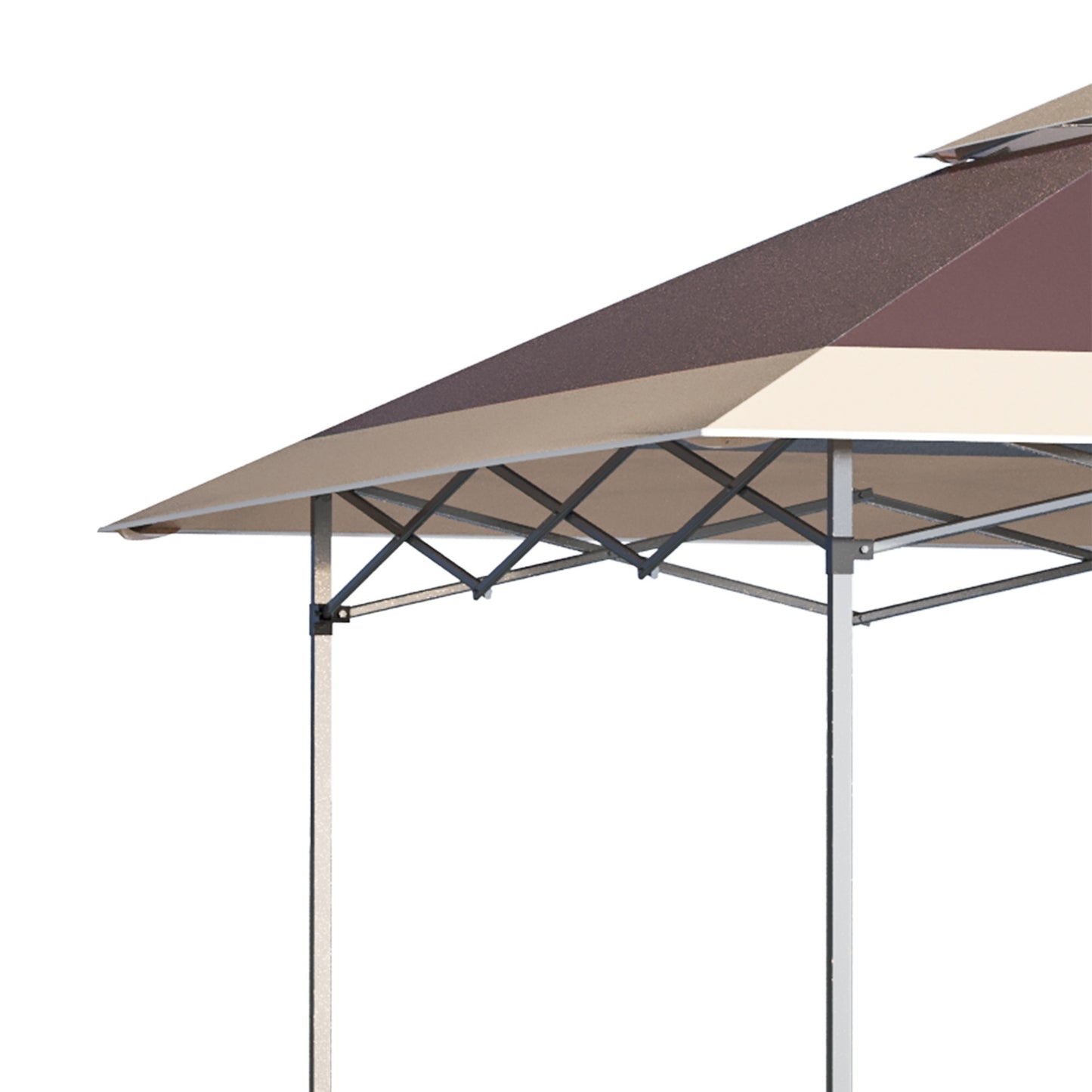 Pop-Up Gazebo tent, 3.6x3.6m, dark brown & khaki