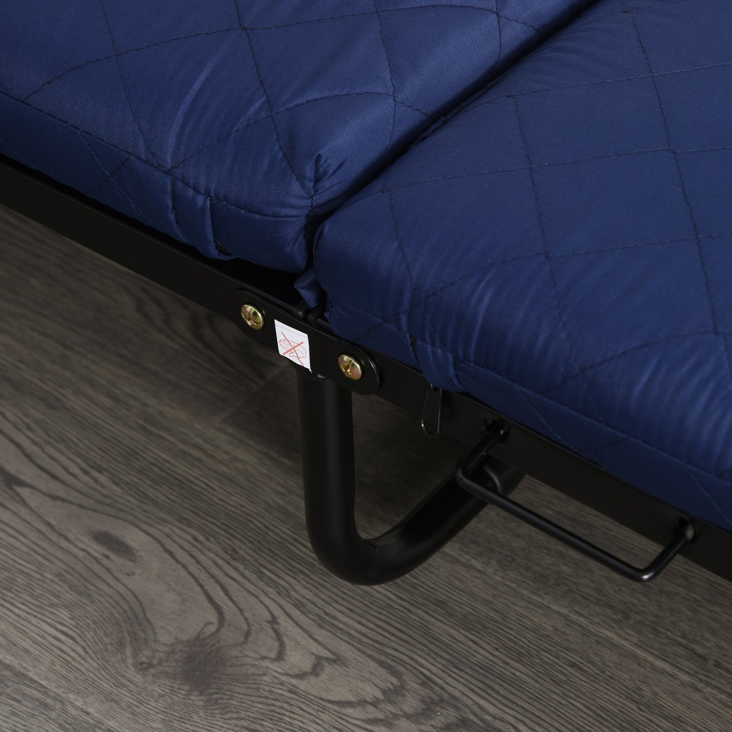 Folding guest bed - Adjustable - Steel frame - Blue