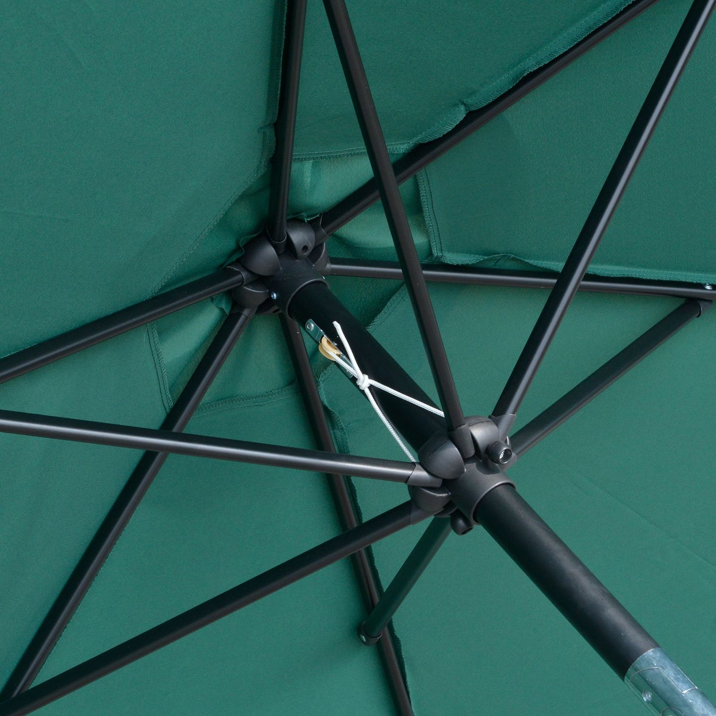 Dark green folding garden umbrella, aluminum, 2.7 m diameter
