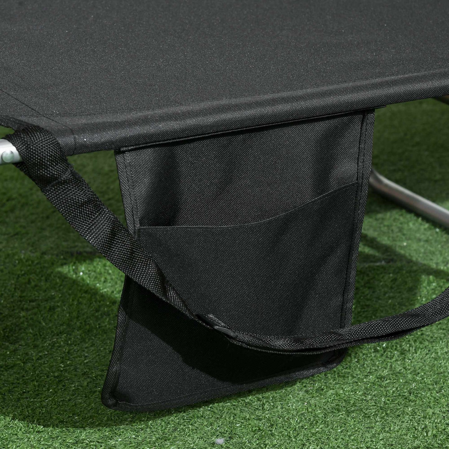 Folding Sun Lounger with Adjustable Backrest and Face Hole