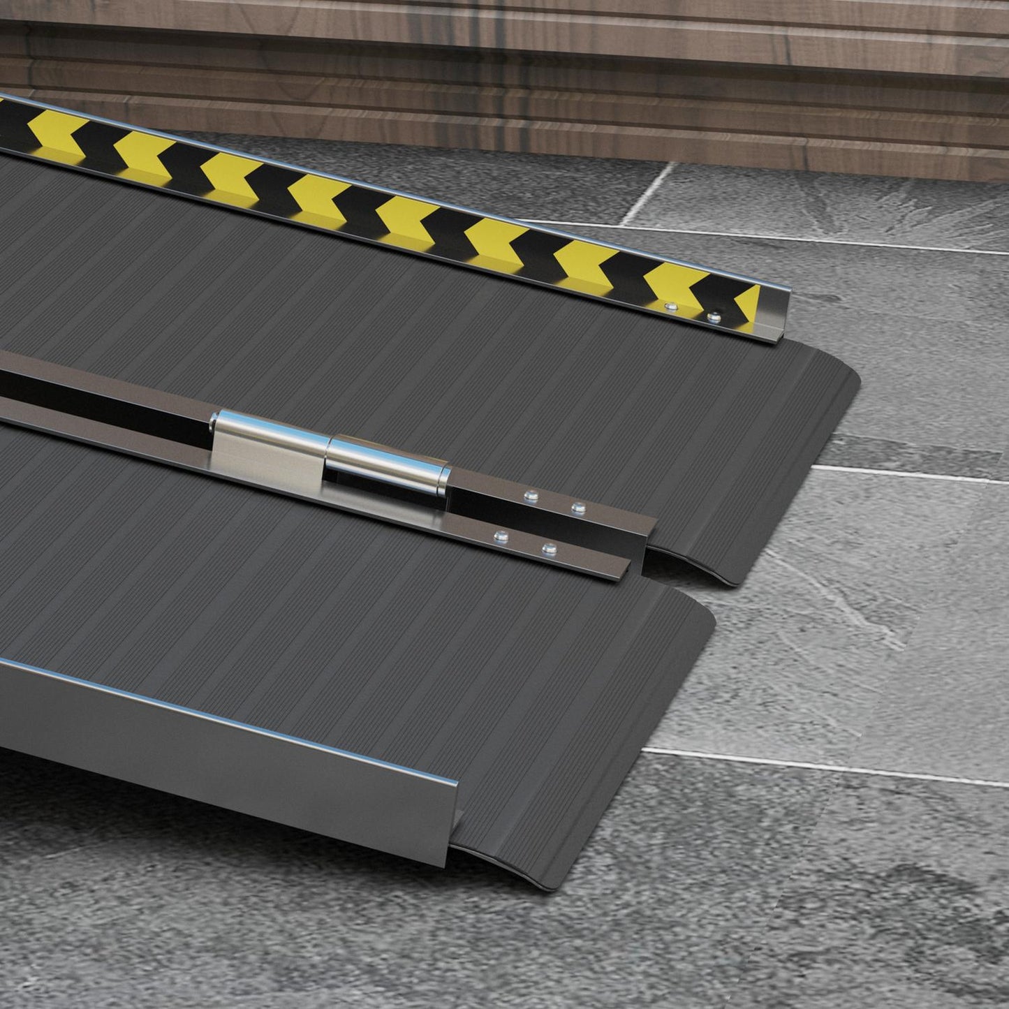 Folding Wheelchair Ramp, Non-Slip Surface, Portable Aluminum