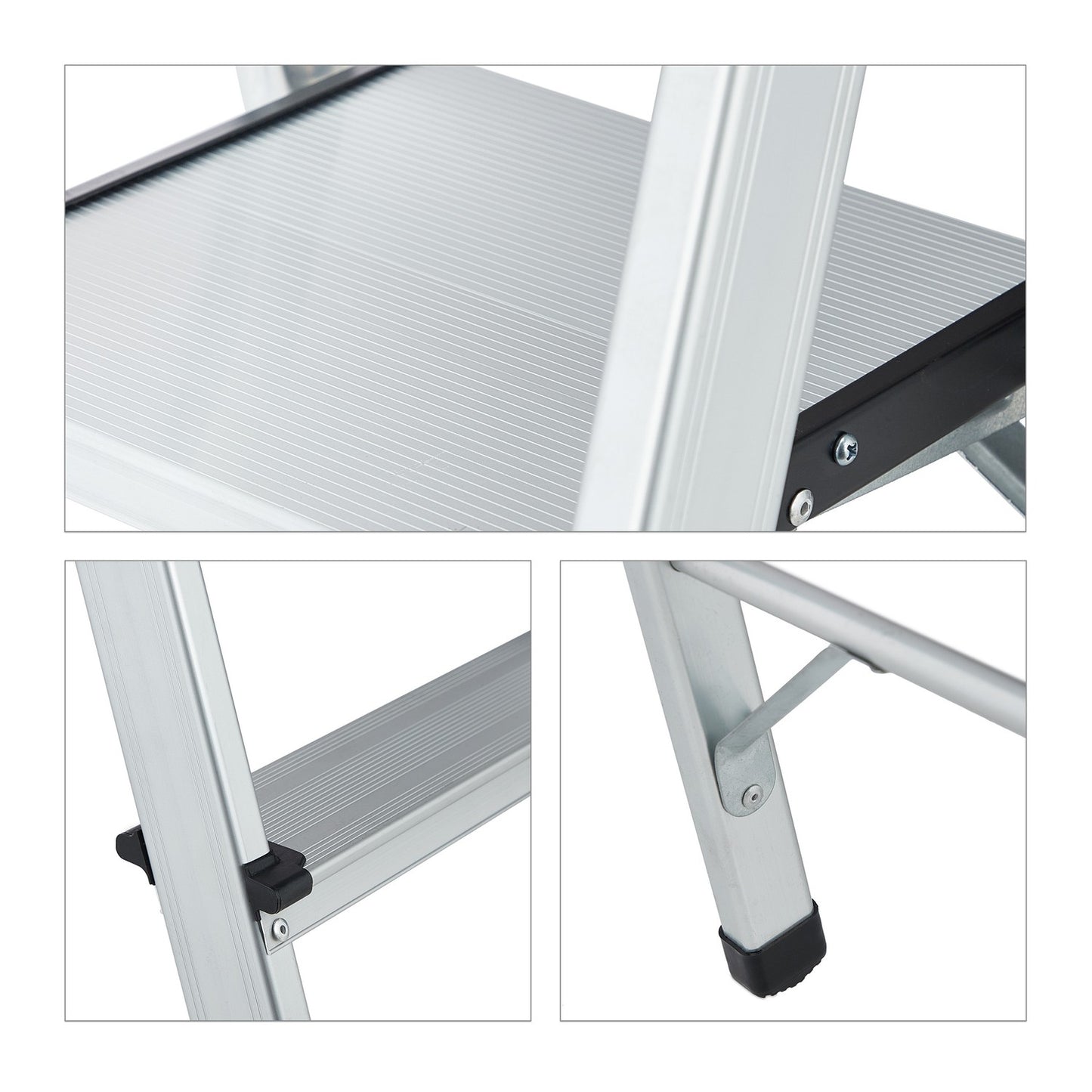Folding aluminum stepladder