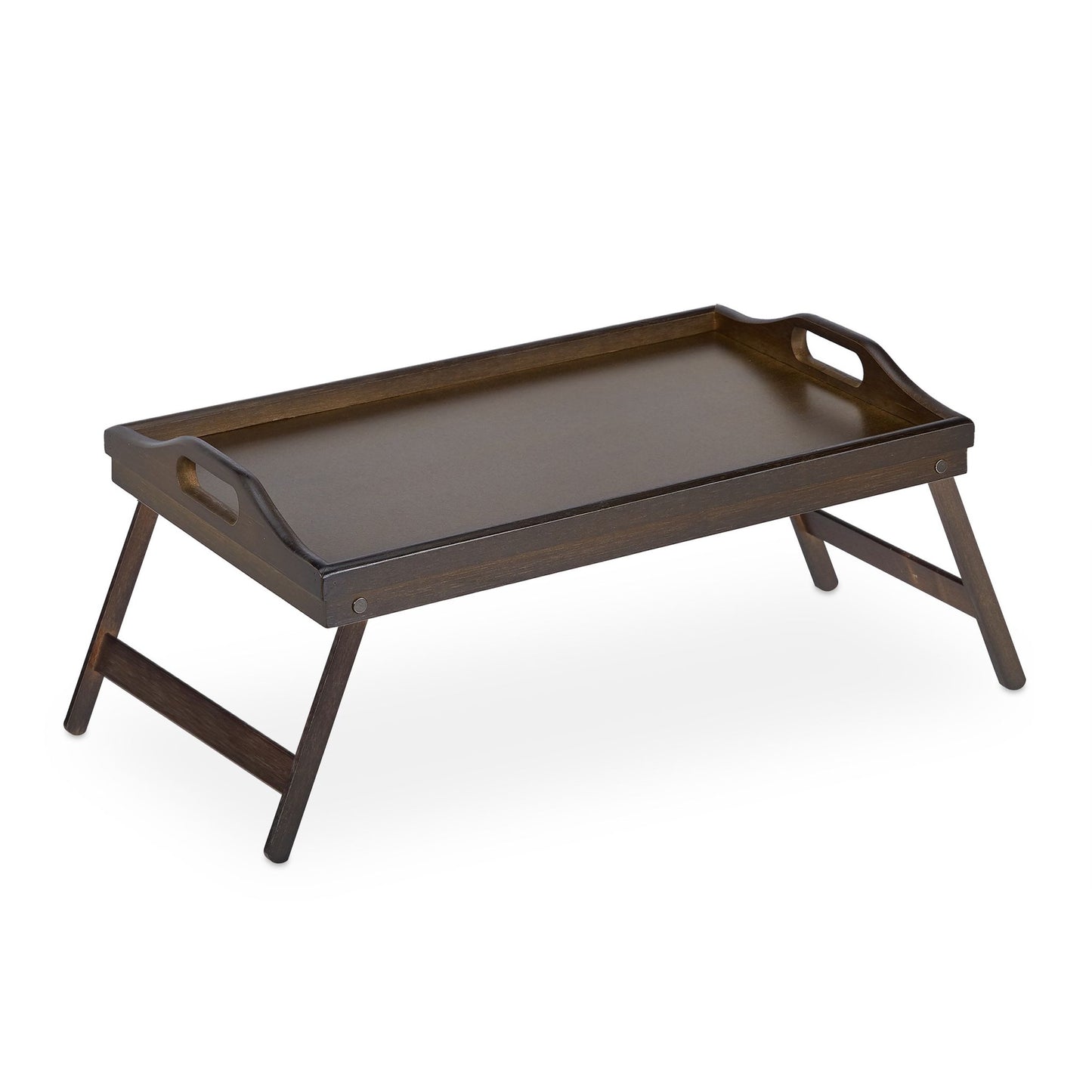 Folding bed tray dark brown