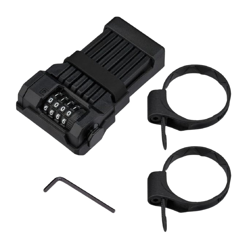 Folding bike lock with combination lock