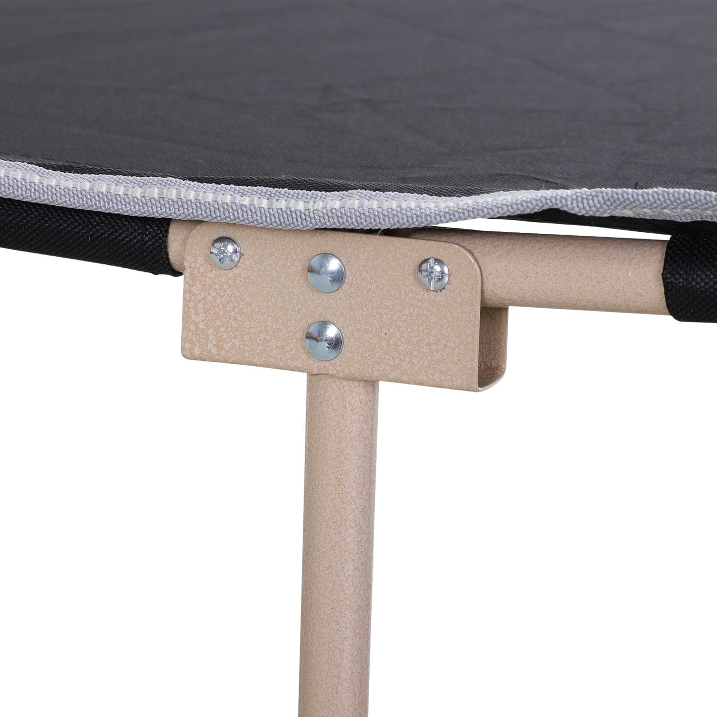 Folding camping bed with storage bag, black Oxford fabric