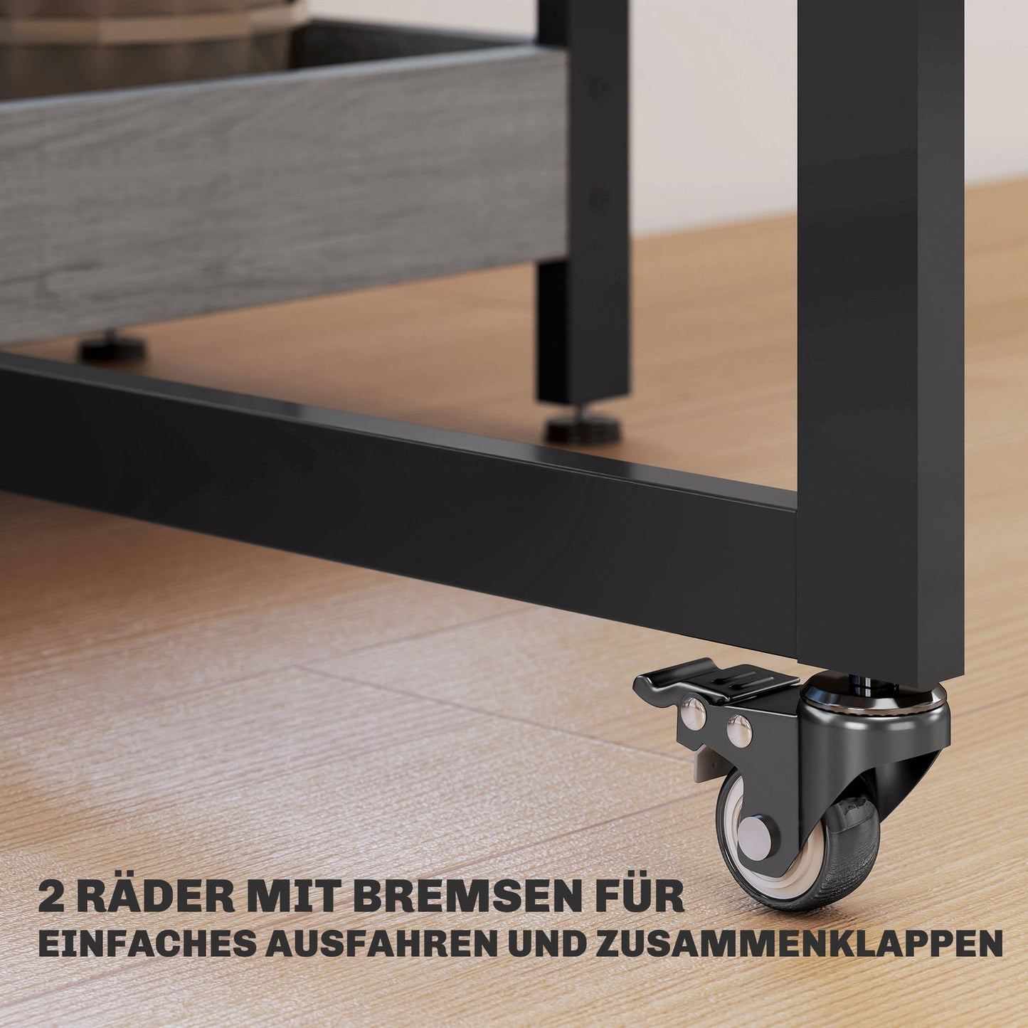 Folding Dining Table with Shelves, Seats 4, Grey