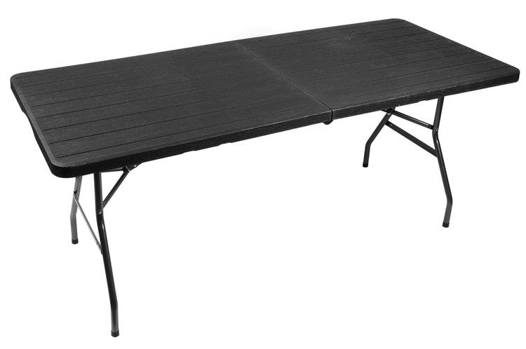 Folding garden table black 180cm