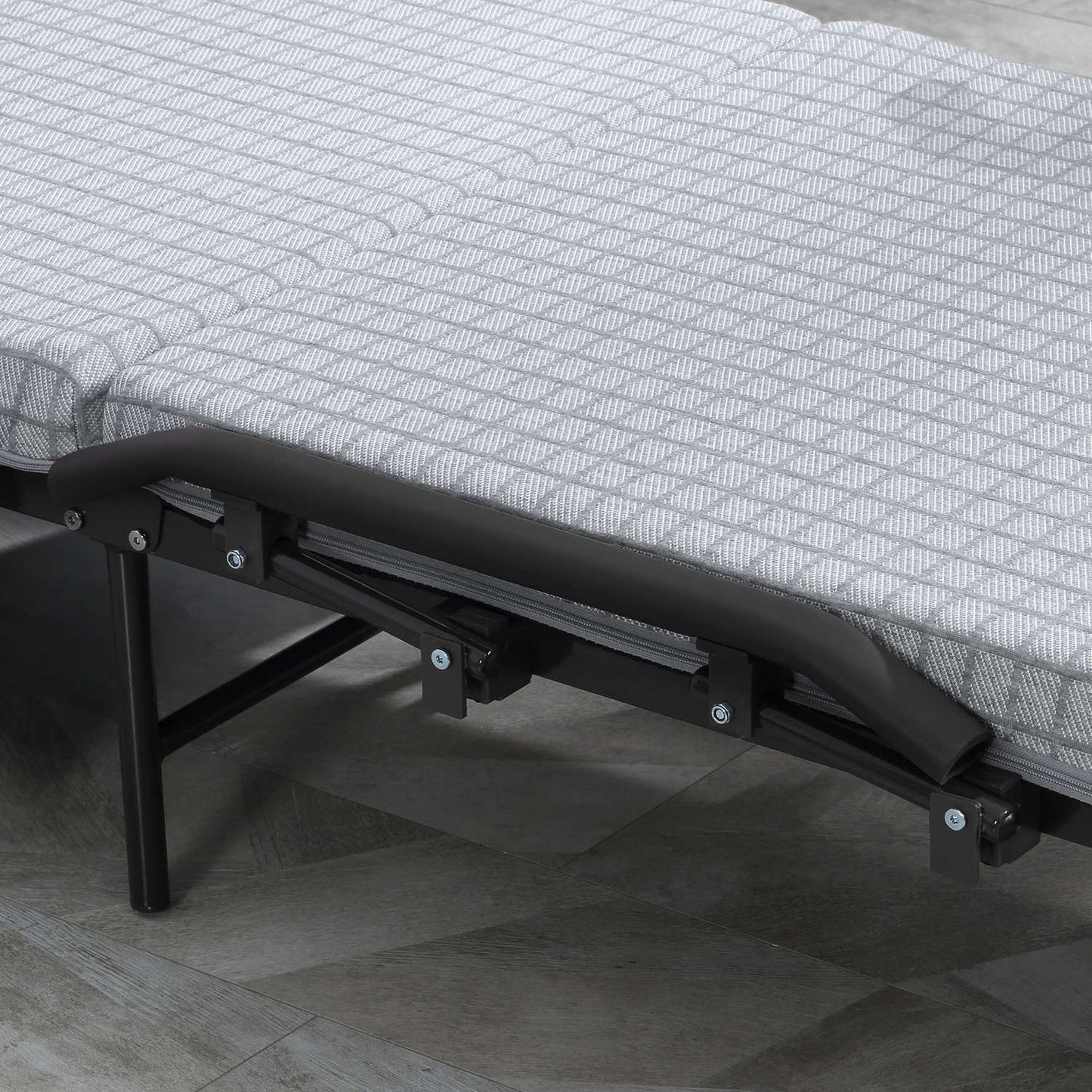 Folding guest bed - Steel frame, adjustable backrest