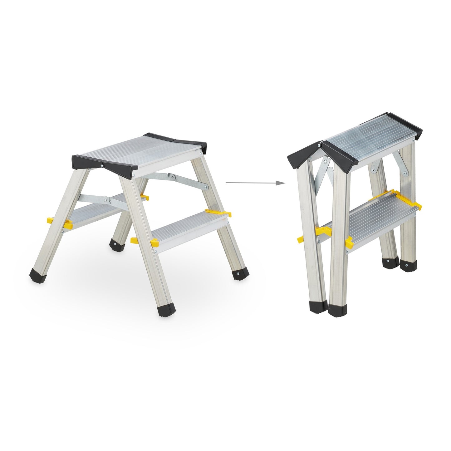 Folding stepladder in aluminium