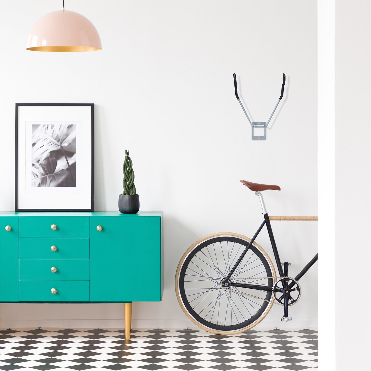 Folding wall bracket for bicycle