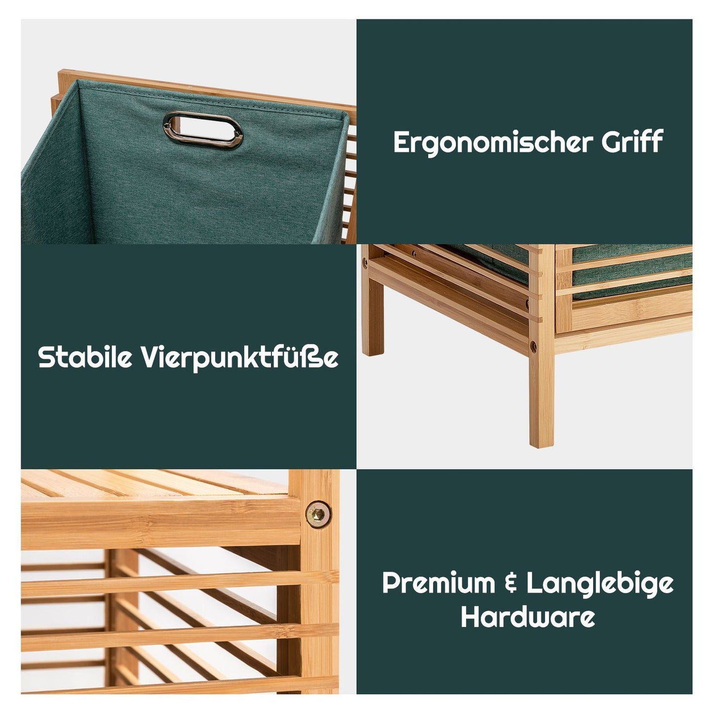 Fold-out laundry basket Fold-out laundry basket bathroom shelf 40.5 x 33 x 95.5 cm natural