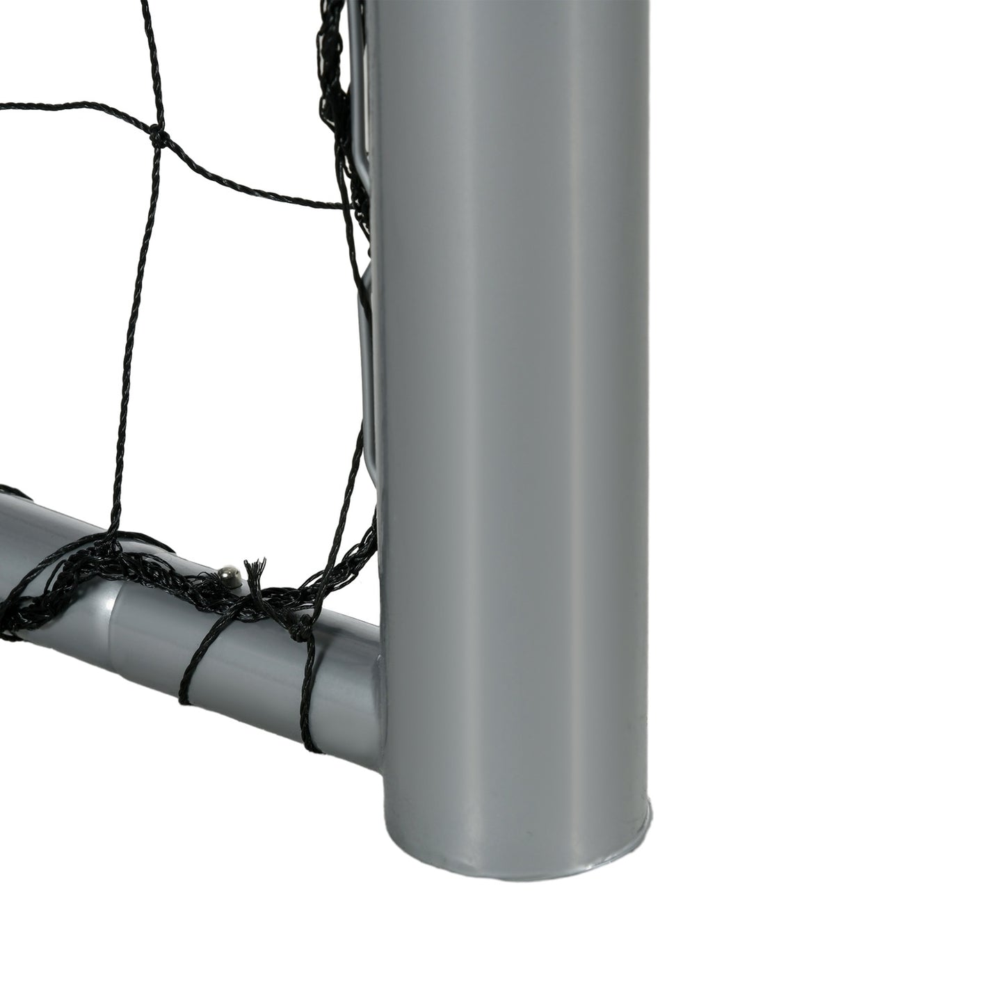 Soccer goal in steel with PE Mesh, 240x85x160 cm, Grey