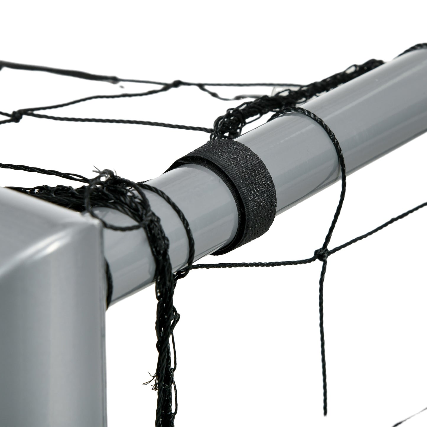 Soccer goal in steel with PE Mesh, 240x85x160 cm, Grey