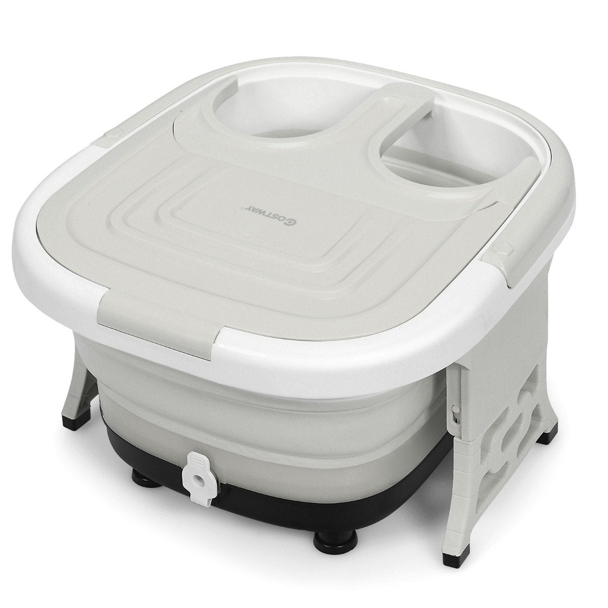 Foot bath massager foot bath whirlpool with adjustable heating temperature 42 x 40 x 24 cm gray