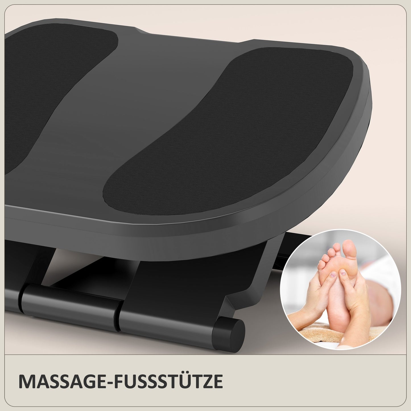 Adjustable ergonomic desk footrest - 3 levels, gray