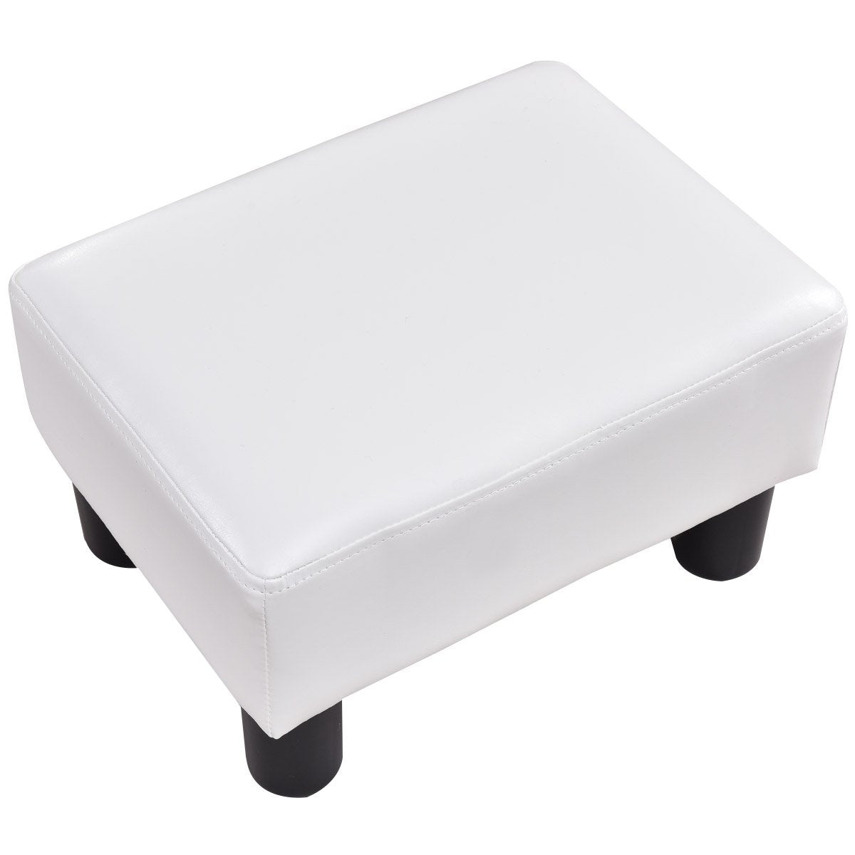 Footstool stool footstool footrest footrest footrest upholstered stool PU 40 x 30 x 24cm-white