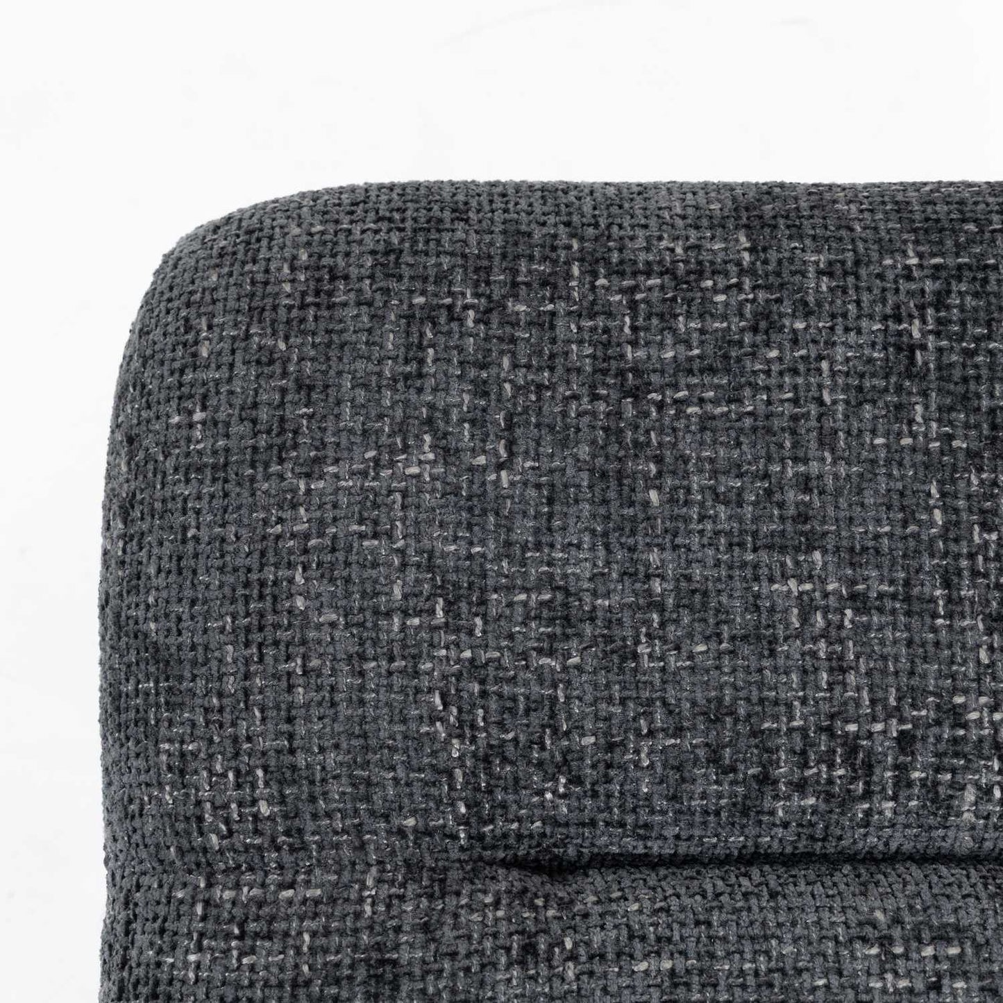 Footstool with Soft Cushion, Chenille Fabric, Steel Legs