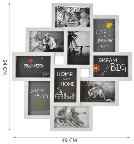 Frame for 10 photos - white