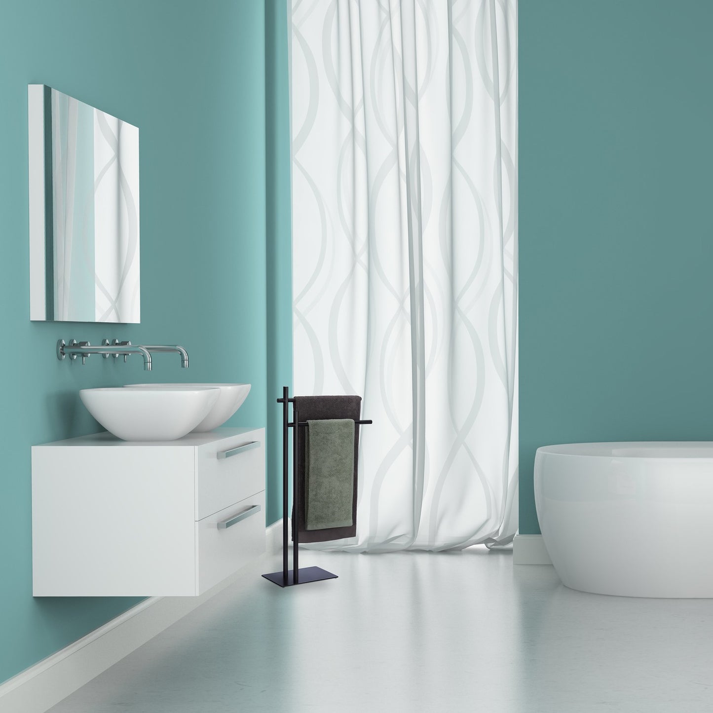 Freestanding towel rack