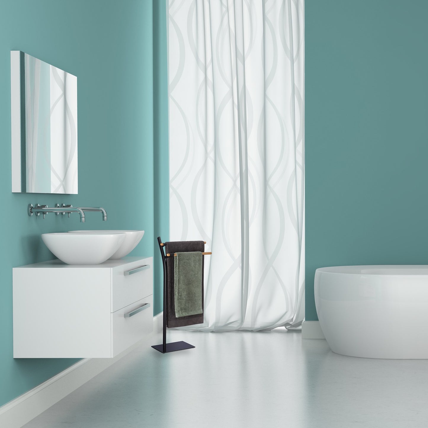 Freestanding towel rack
