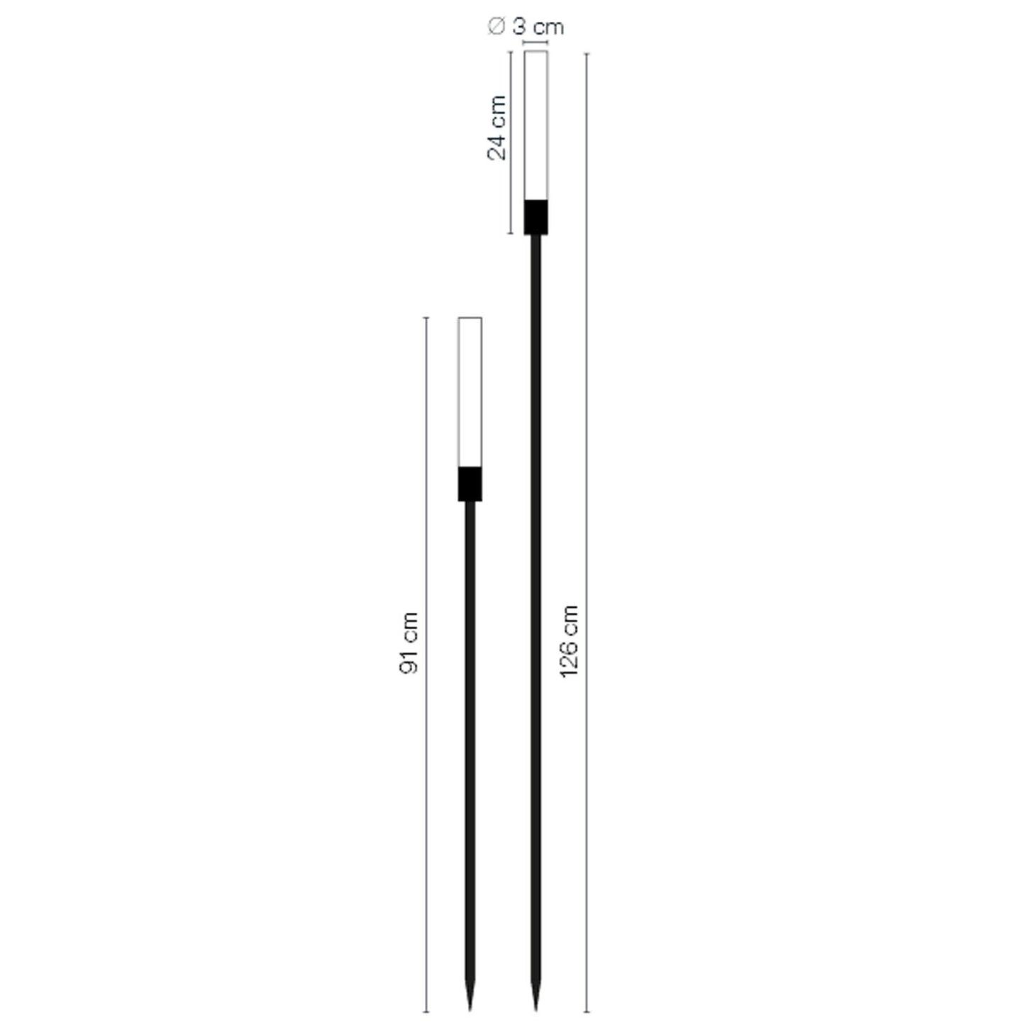 Frost Candle pillar 126 + 91 cm 2-pack Grey