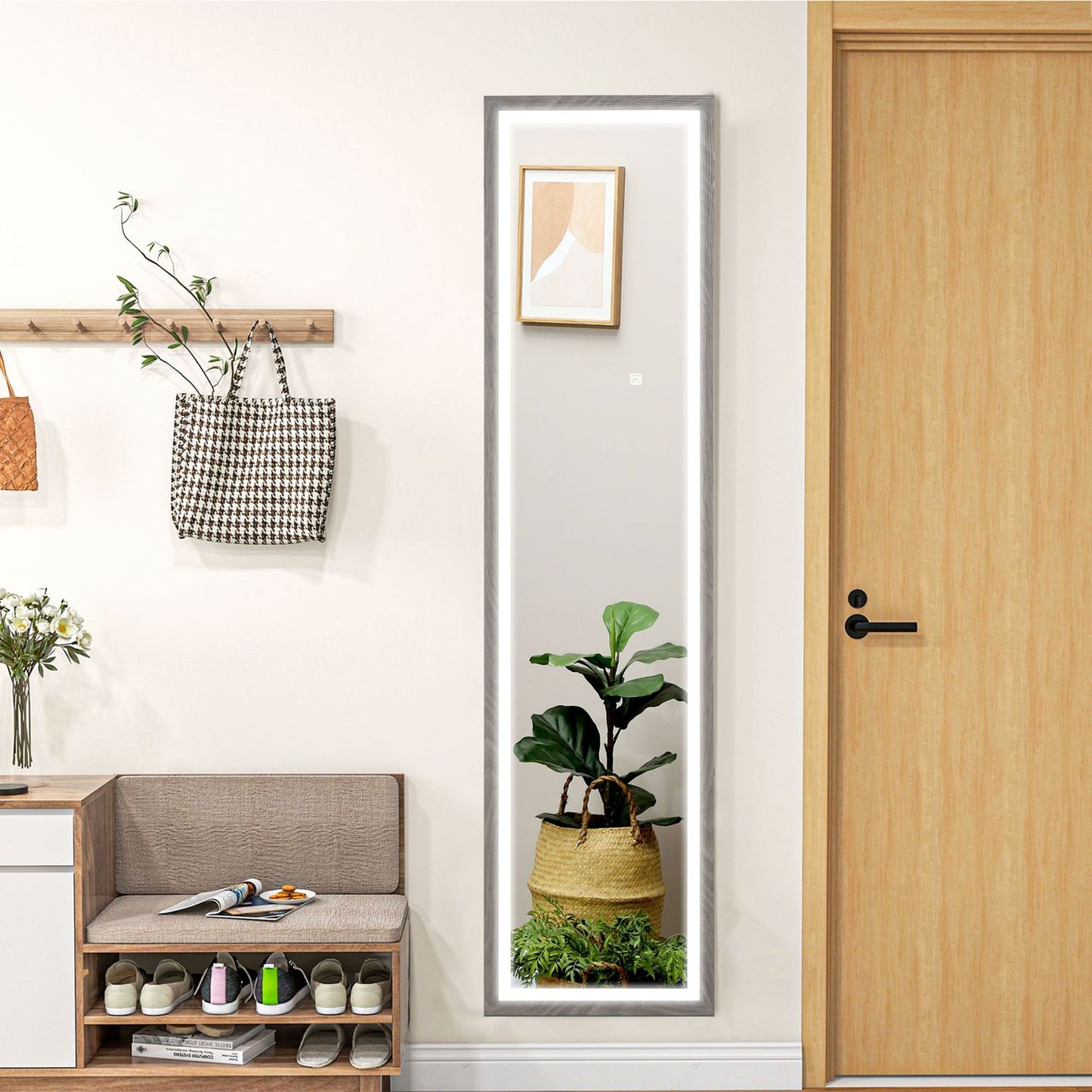 Full-Length LED Mirror, 40x160 cm, Touch Control, Dimmable