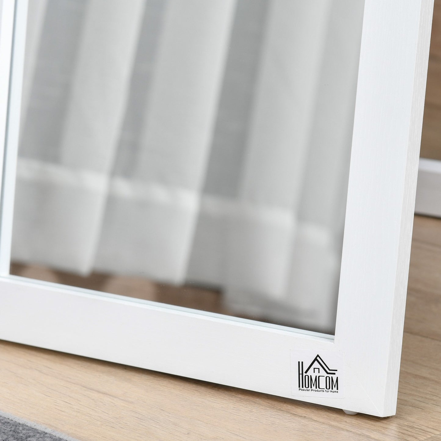 Full-length mirror 154x37cm with stand - white frame