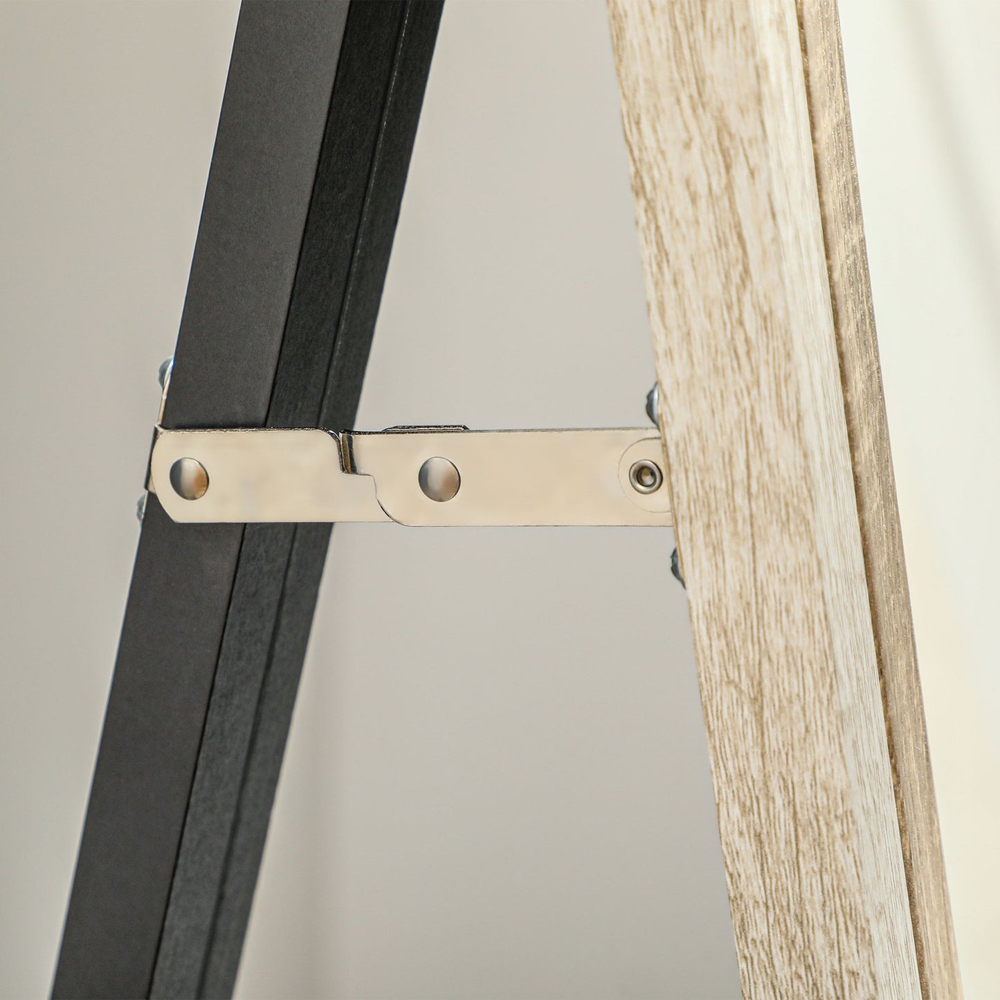 Full-length mirror, MDF frame, shatter-proof film, 162.6 x 53.3 cm, natural wood