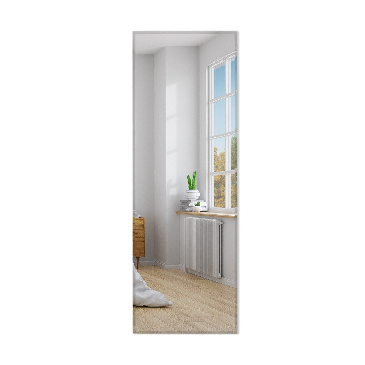 Full length rectangular wall/full length mirror with beveled edge 110 x 38 cm