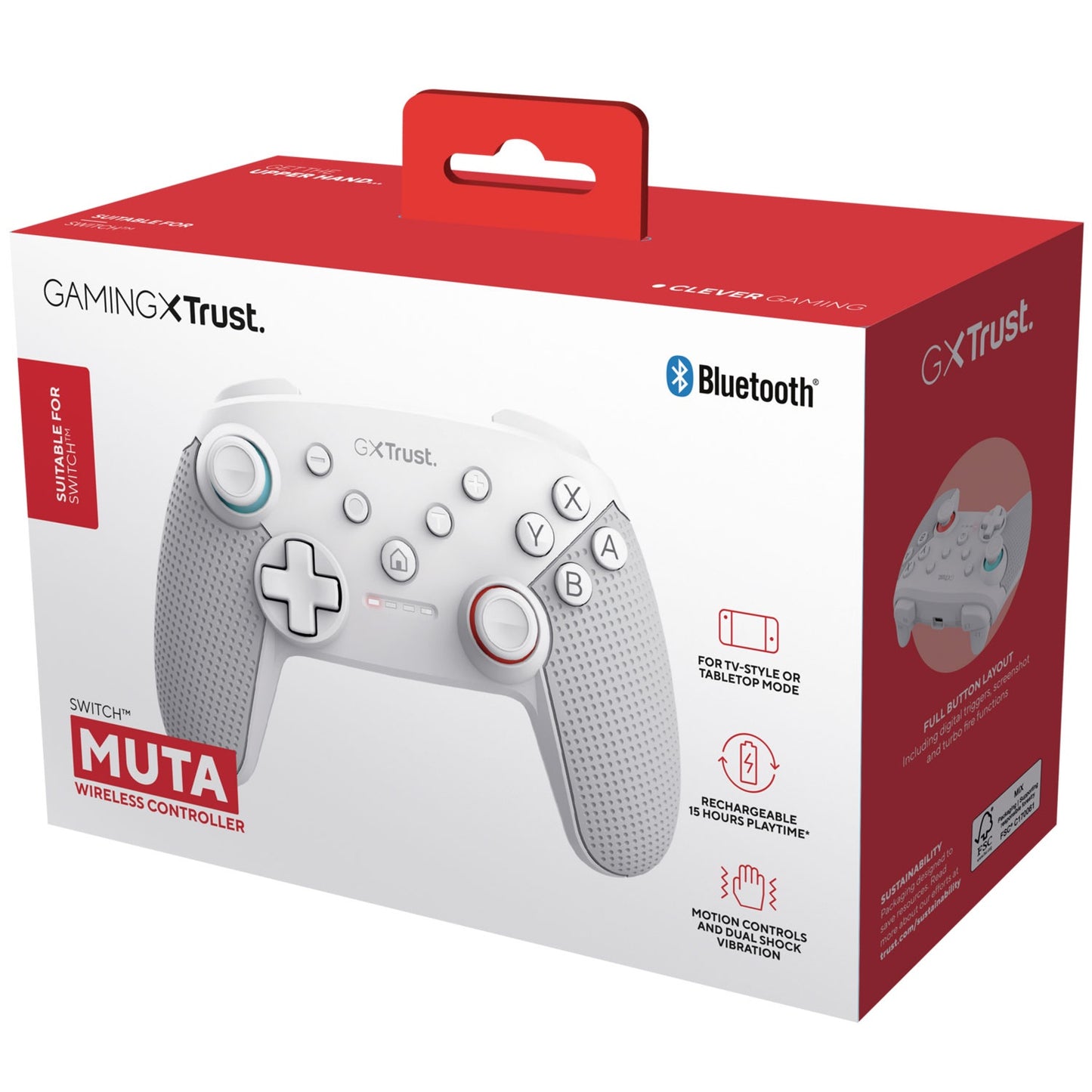 GXT 1246W Muta Wireless Controller Nintendo Switch/Switch 2 White