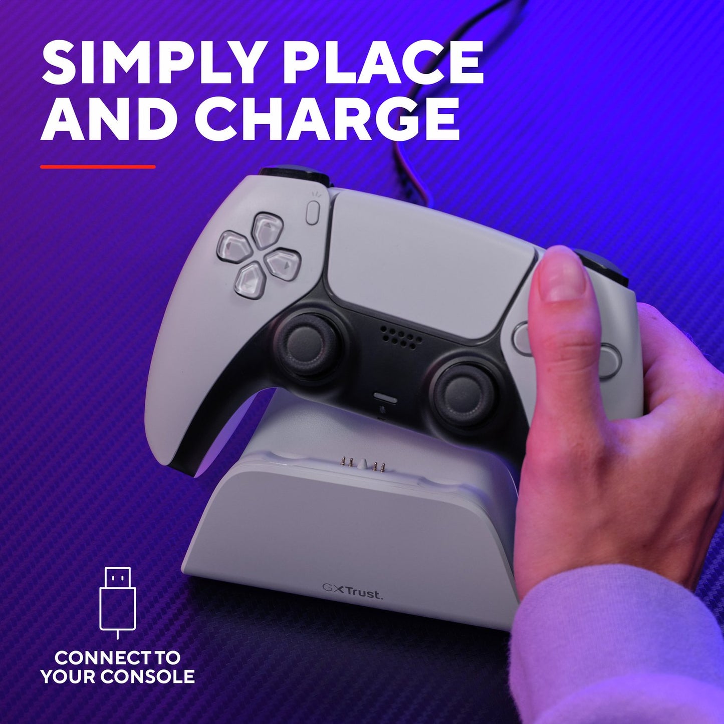 GXT 255W Fast Charging Stand for PS5 Controller White