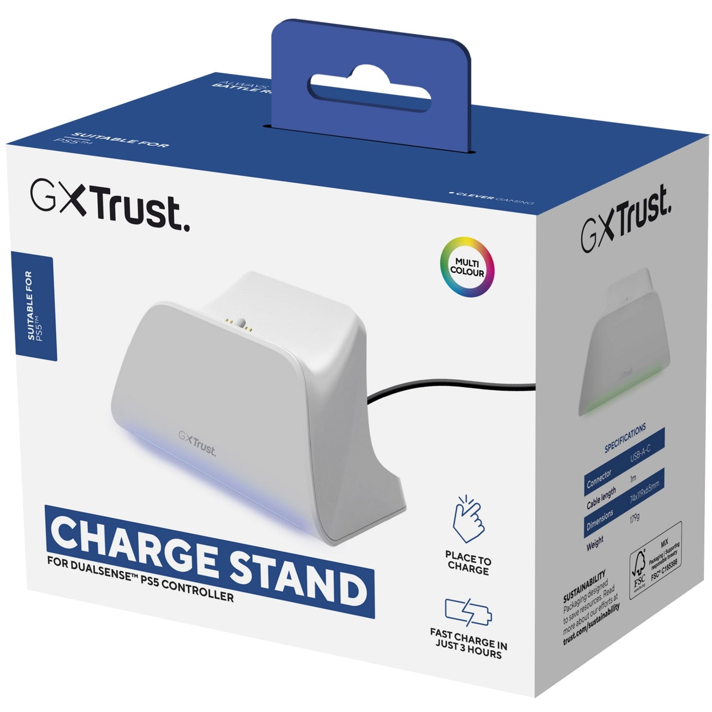 GXT 255W Fast Charging Stand for PS5 Controller White