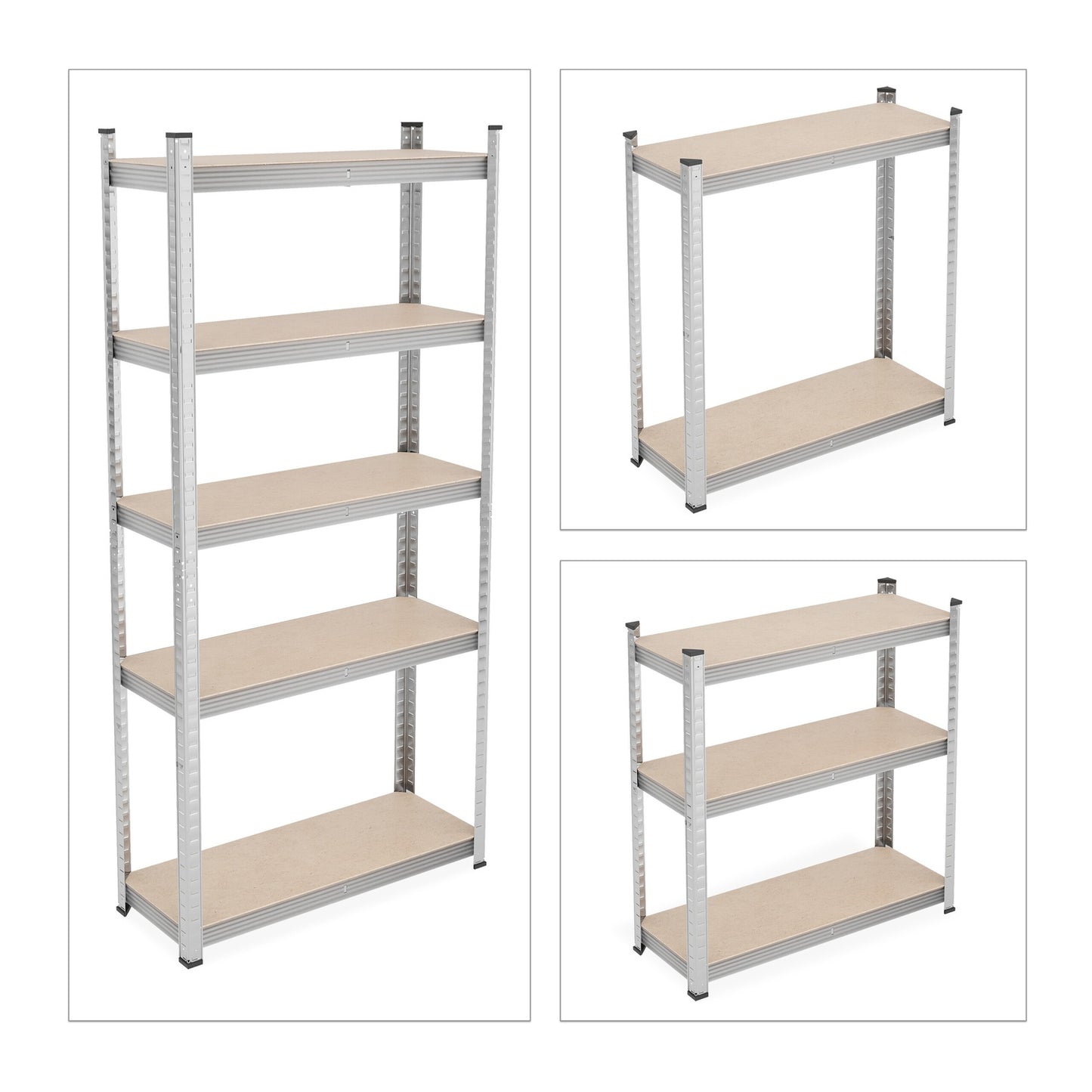 Galvanized shelves for heavy loads with 5 levels